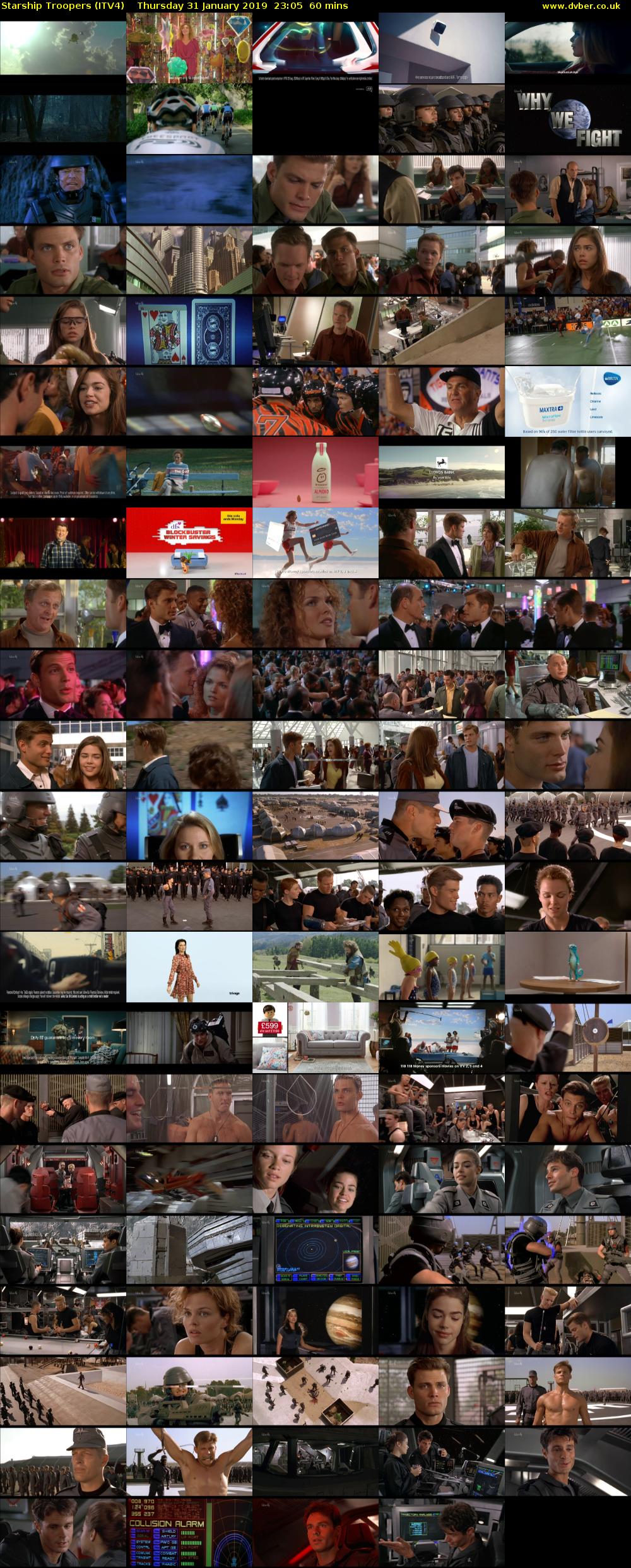 Starship Troopers (ITV4) Thursday 31 January 2019 23:05 - 00:05