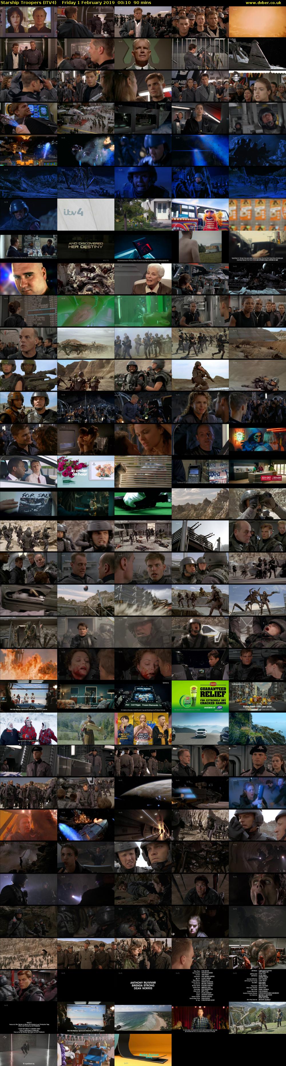 Starship Troopers (ITV4) Friday 1 February 2019 00:10 - 01:40