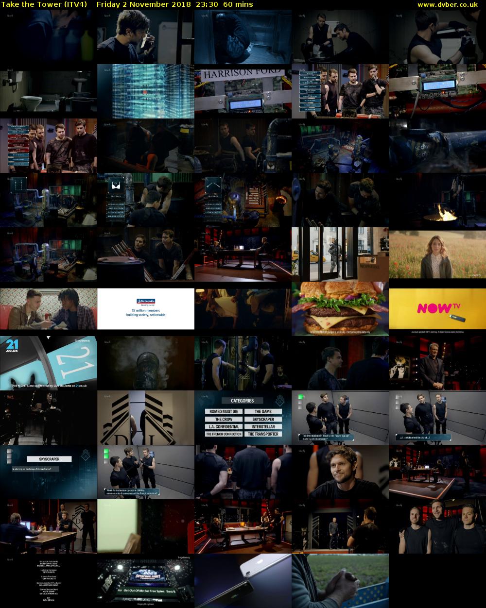 Take the Tower (ITV4) Friday 2 November 2018 23:30 - 00:30