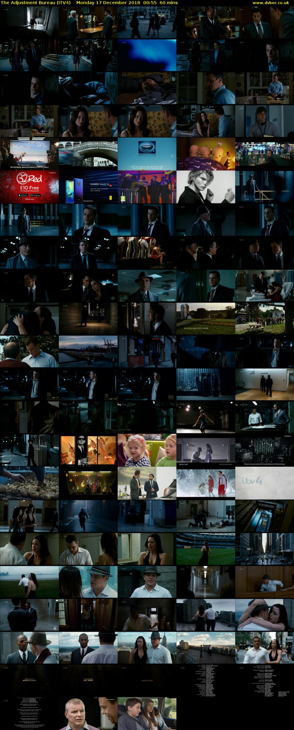 The Adjustment Bureau (ITV4) Monday 17 December 2018 00:55 - 01:55