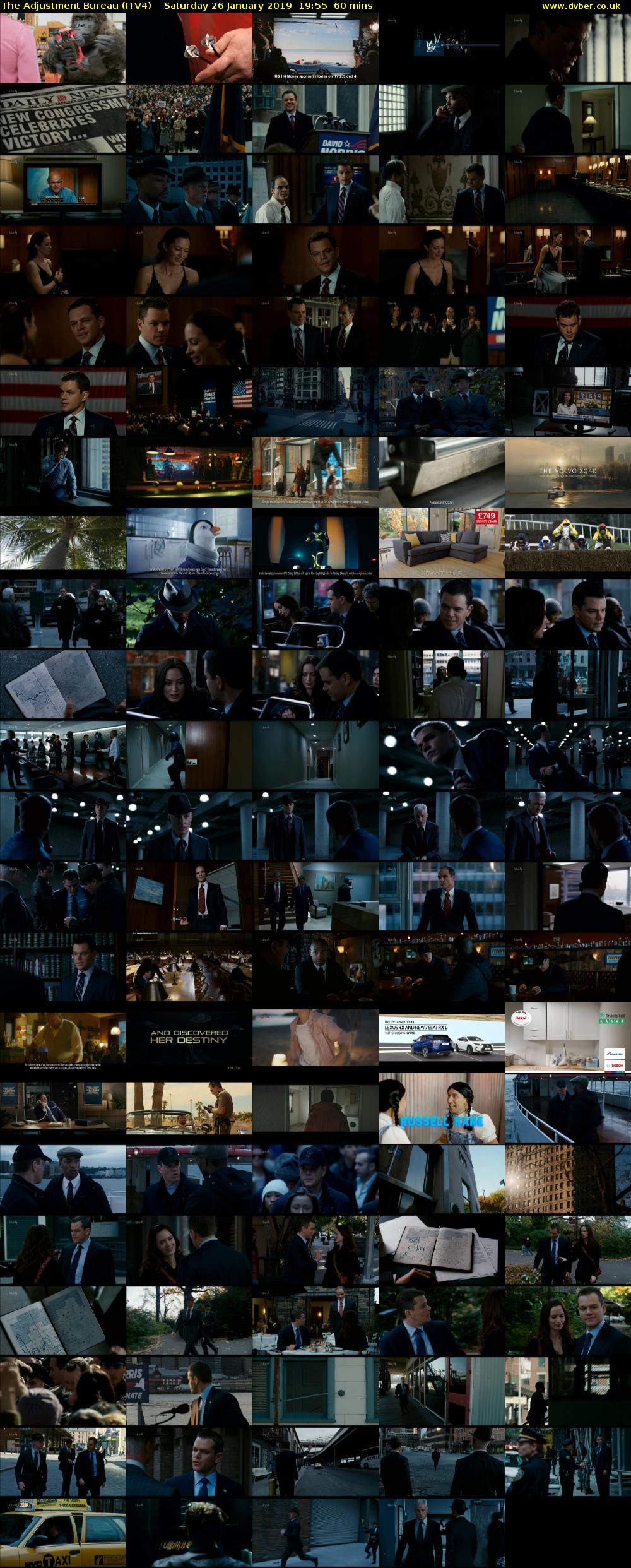 The Adjustment Bureau (ITV4) Saturday 26 January 2019 19:55 - 20:55