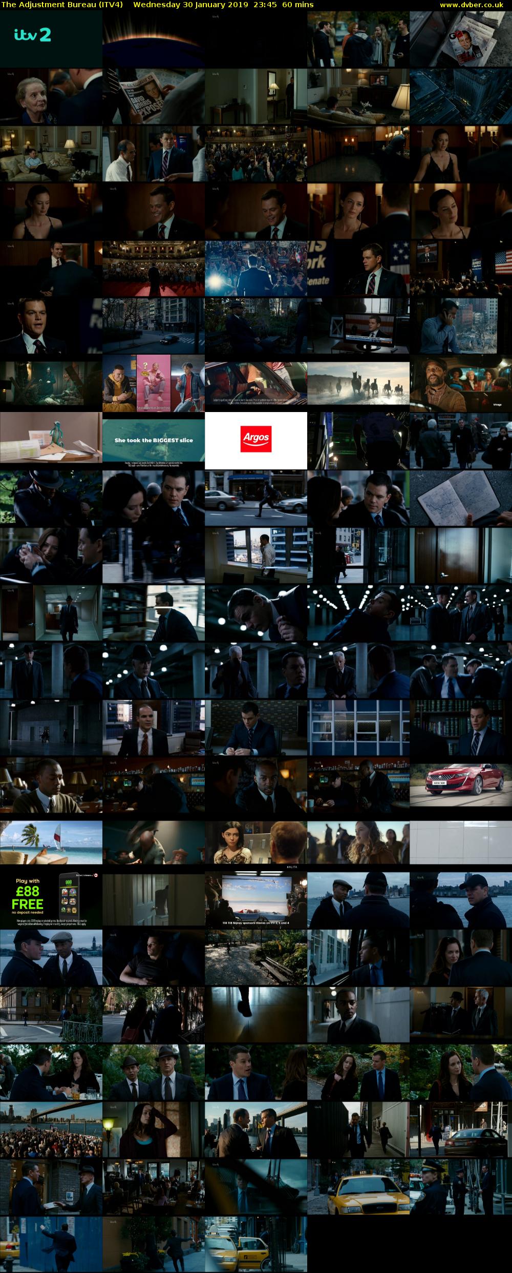 The Adjustment Bureau (ITV4) Wednesday 30 January 2019 23:45 - 00:45