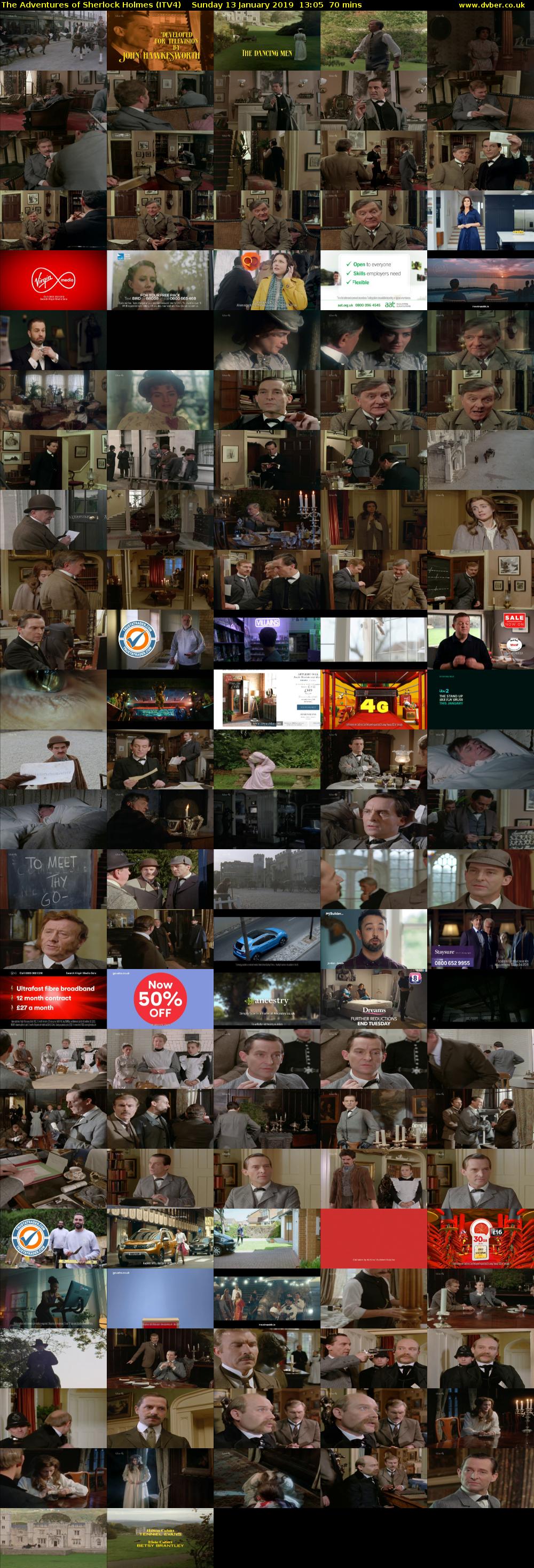 The Adventures of Sherlock Holmes (ITV4) Sunday 13 January 2019 13:05 - 14:15