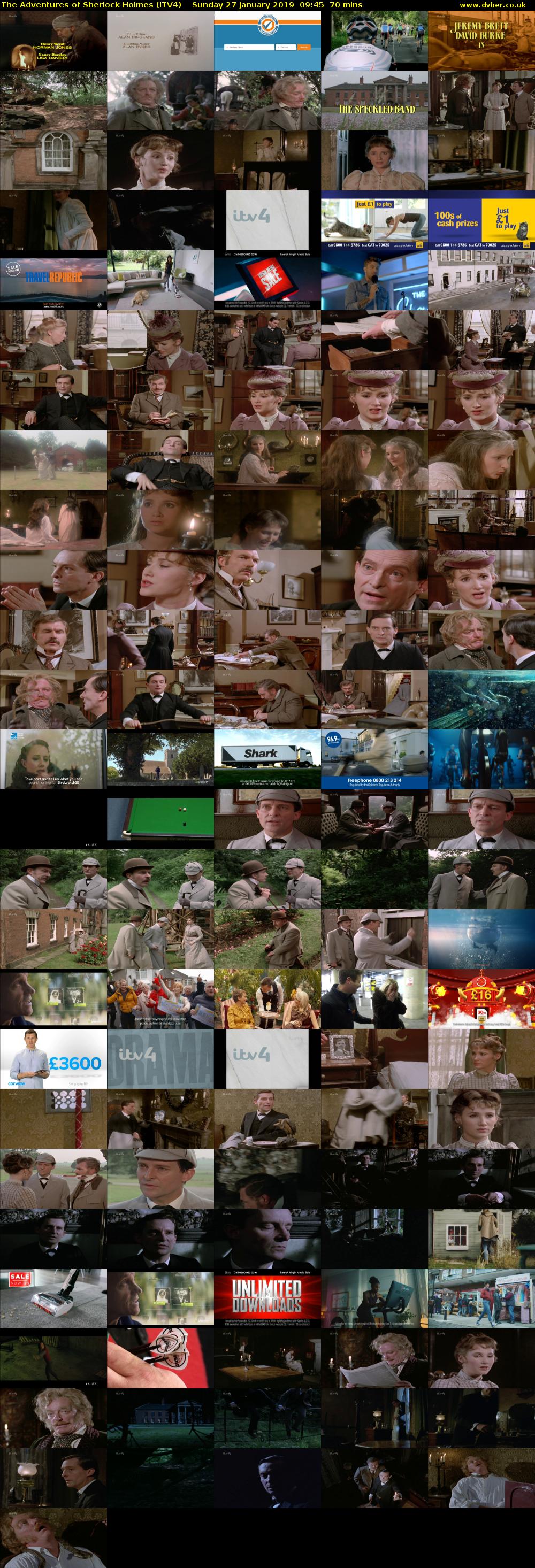 The Adventures of Sherlock Holmes (ITV4) Sunday 27 January 2019 09:45 - 10:55