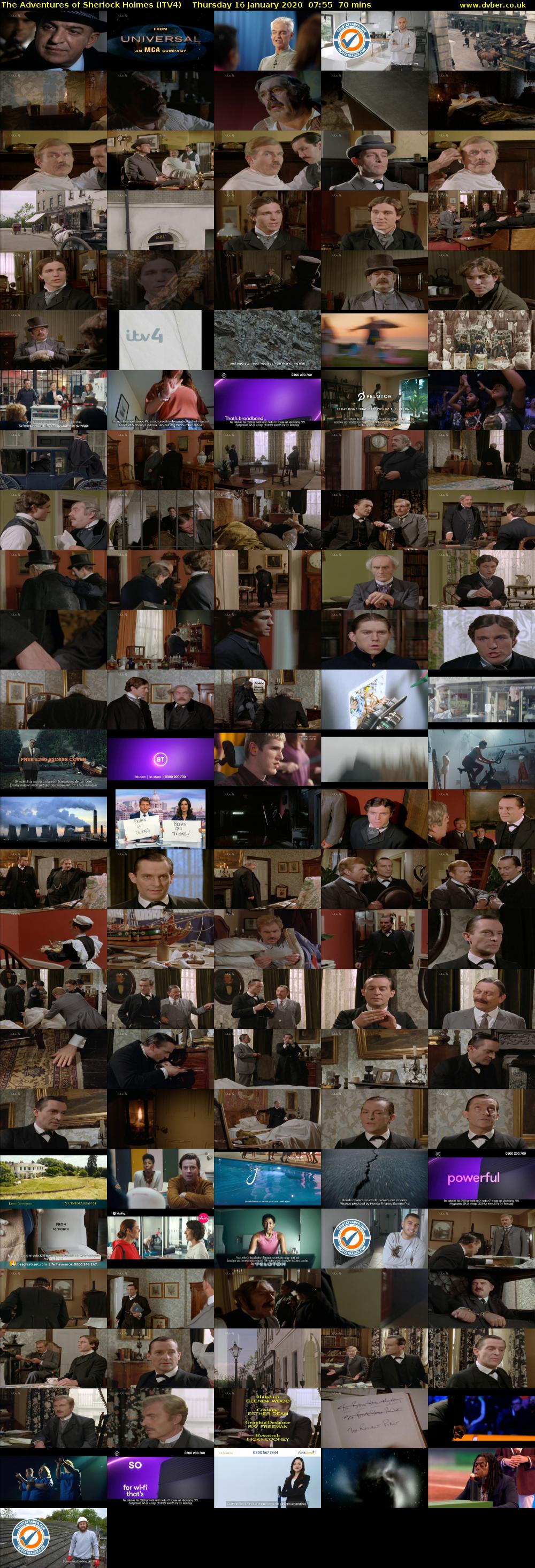 The Adventures of Sherlock Holmes (ITV4) Thursday 16 January 2020 07:55 - 09:05