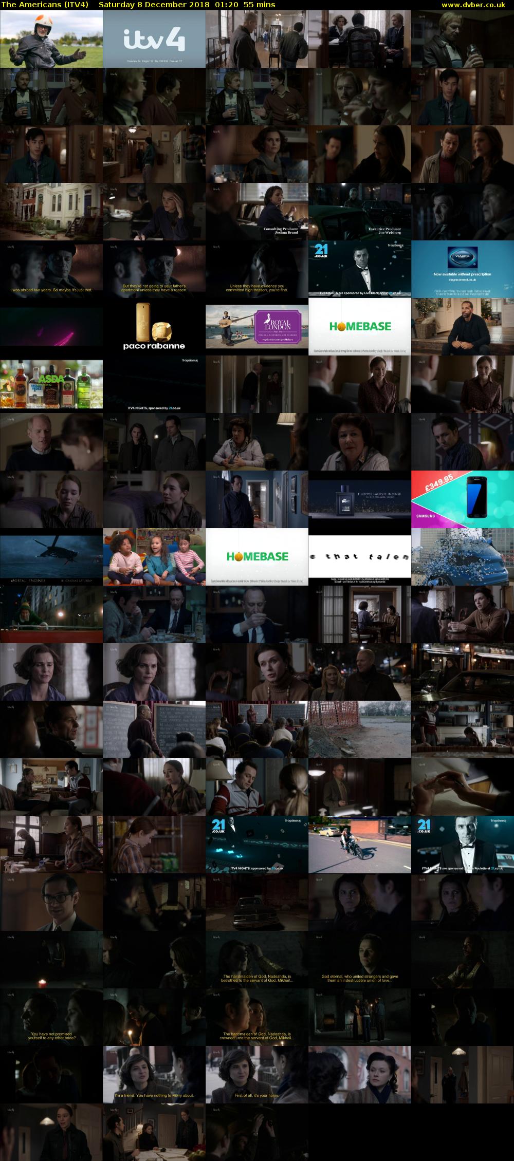 The Americans (ITV4) Saturday 8 December 2018 01:20 - 02:15