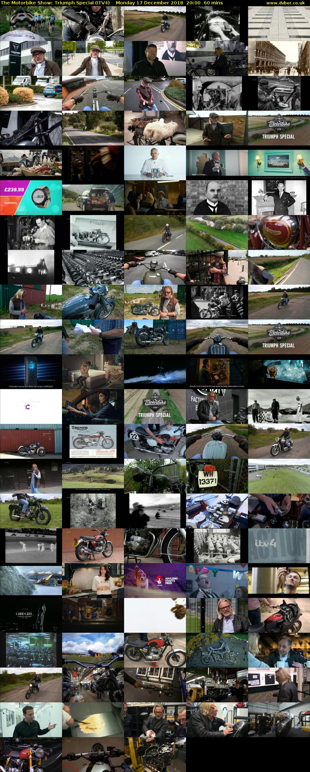 The Motorbike Show: Triumph Special (ITV4) Monday 17 December 2018 20:00 - 21:00
