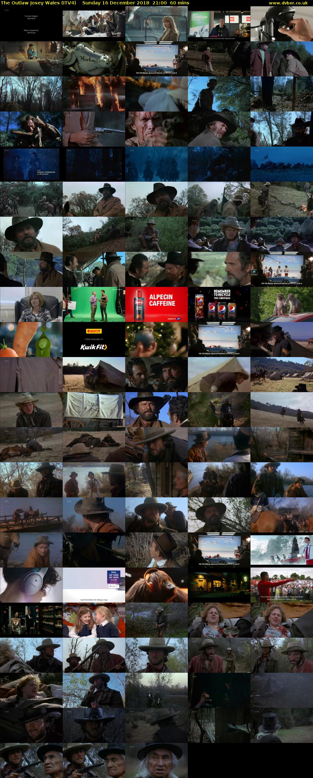 The Outlaw Josey Wales (ITV4) Sunday 16 December 2018 21:00 - 22:00
