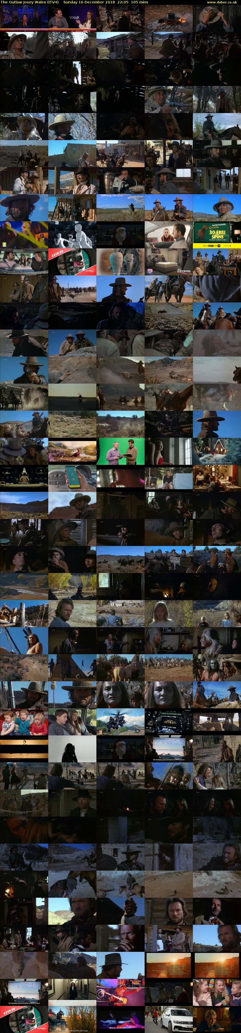 The Outlaw Josey Wales (ITV4) Sunday 16 December 2018 22:05 - 23:50