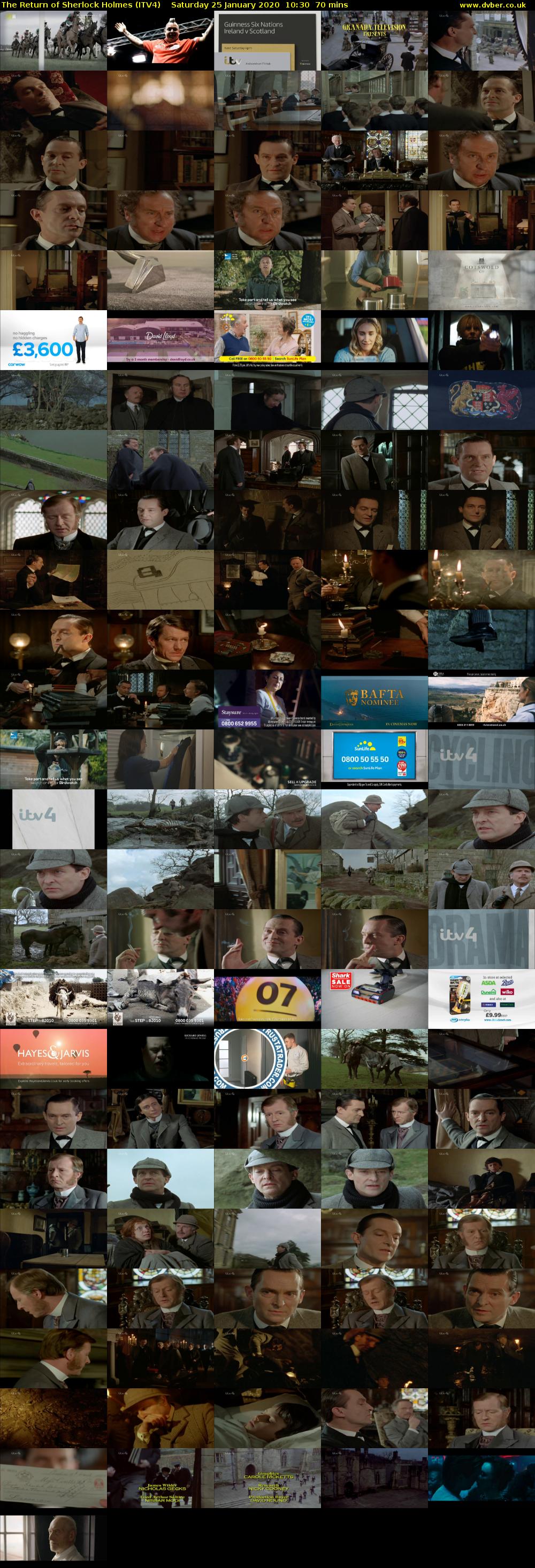 The Return of Sherlock Holmes (ITV4) Saturday 25 January 2020 10:30 - 11:40
