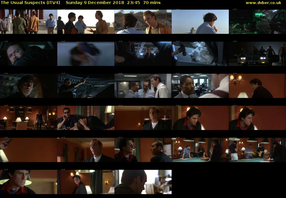 The Usual Suspects (ITV4) Sunday 9 December 2018 23:45 - 00:55