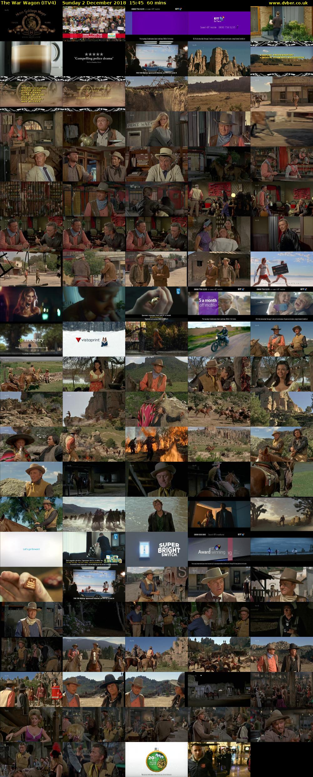 The War Wagon (ITV4) Sunday 2 December 2018 15:45 - 16:45