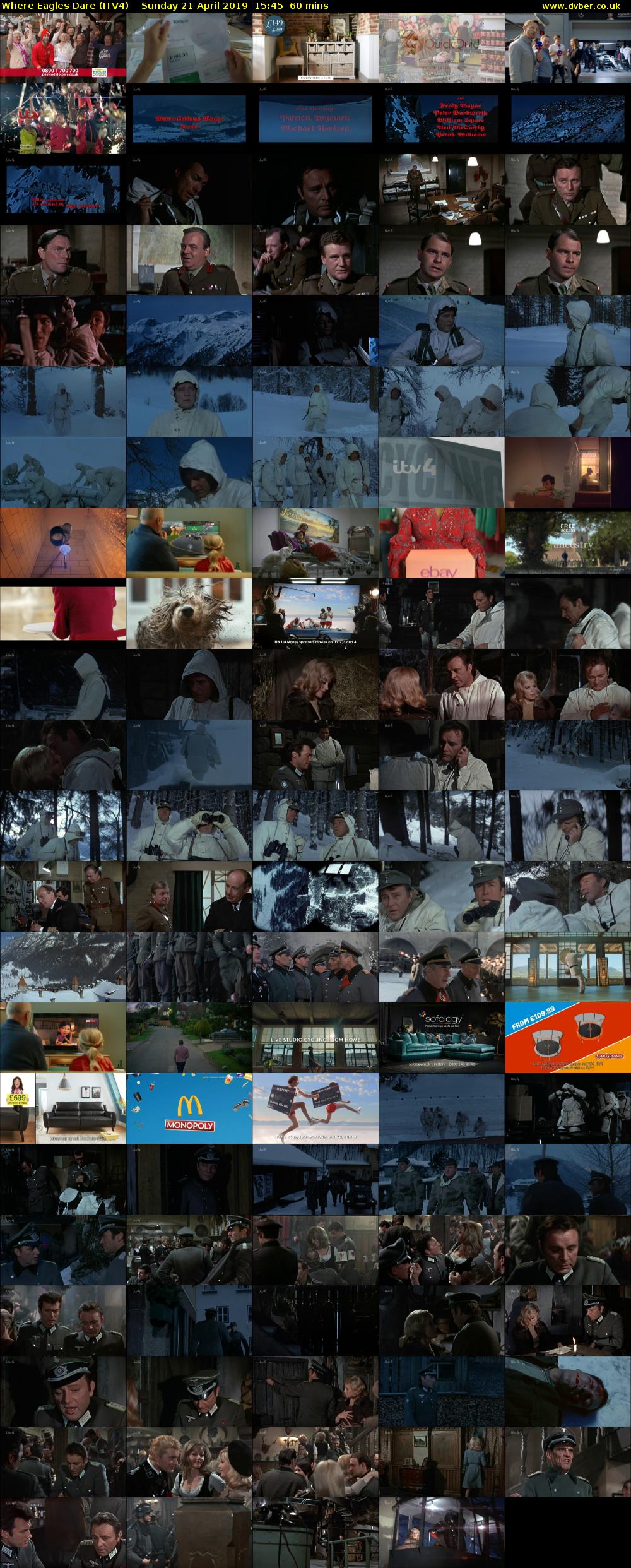Where Eagles Dare (ITV4) Sunday 21 April 2019 15:45 - 16:45