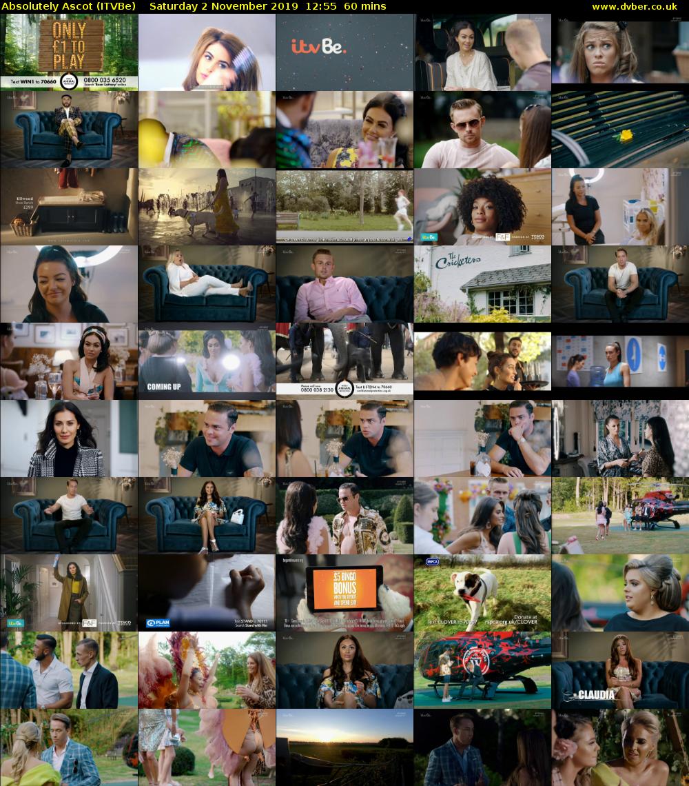 Absolutely Ascot (ITVBe) Saturday 2 November 2019 12:55 - 13:55