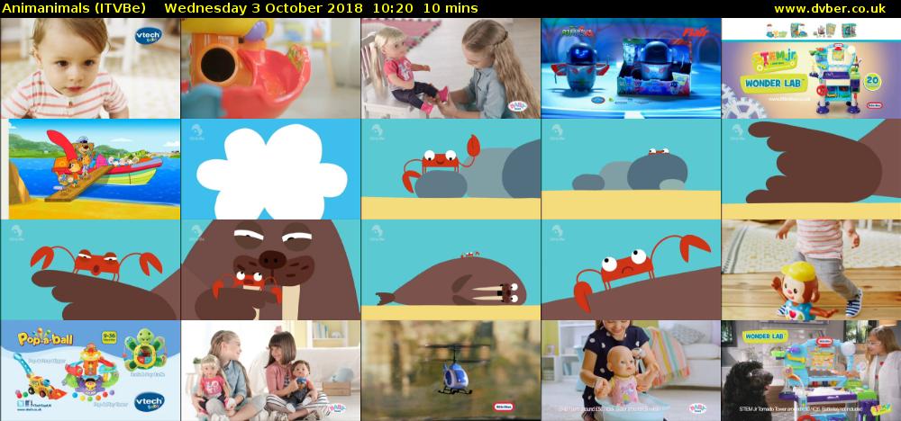 Animanimals (ITVBe) Wednesday 3 October 2018 10:20 - 10:30