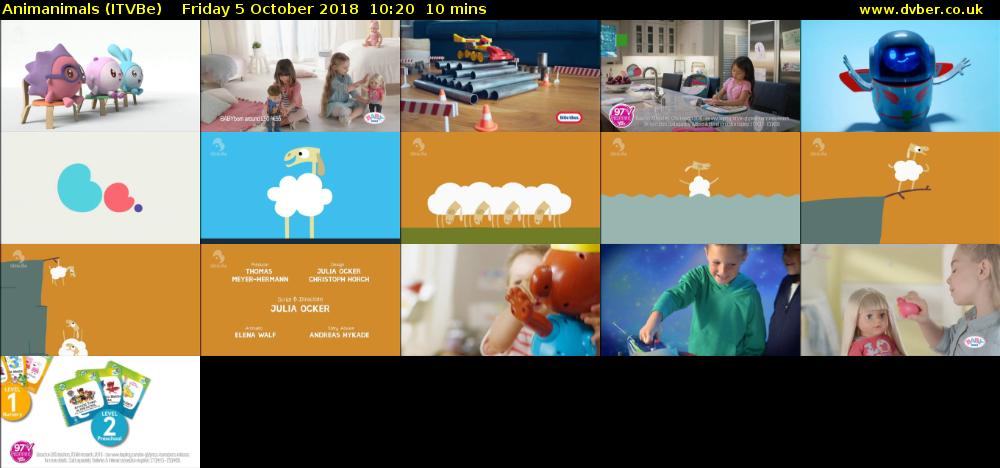 Animanimals (ITVBe) Friday 5 October 2018 10:20 - 10:30