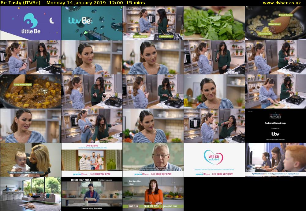 Be Tasty (ITVBe) Monday 14 January 2019 12:00 - 12:15