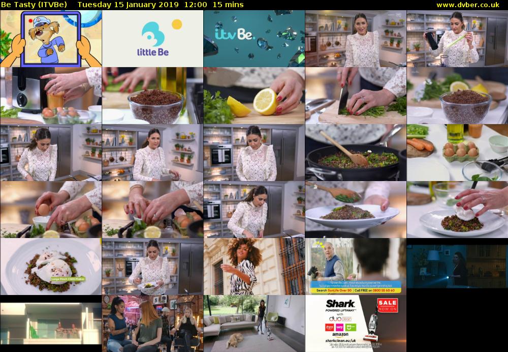 Be Tasty (ITVBe) Tuesday 15 January 2019 12:00 - 12:15