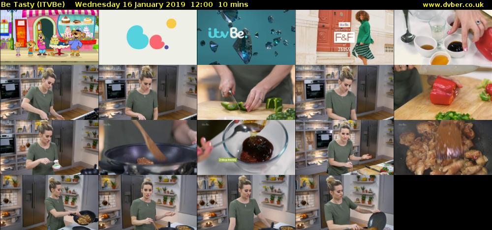 Be Tasty (ITVBe) Wednesday 16 January 2019 12:00 - 12:10