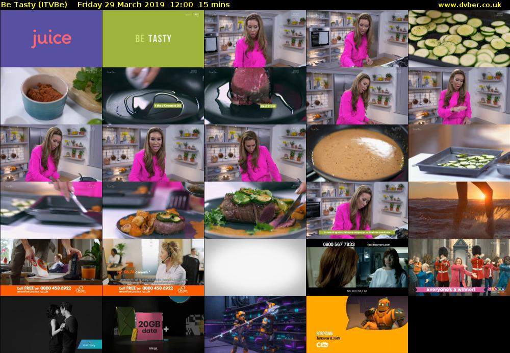 Be Tasty (ITVBe) Friday 29 March 2019 12:00 - 12:15