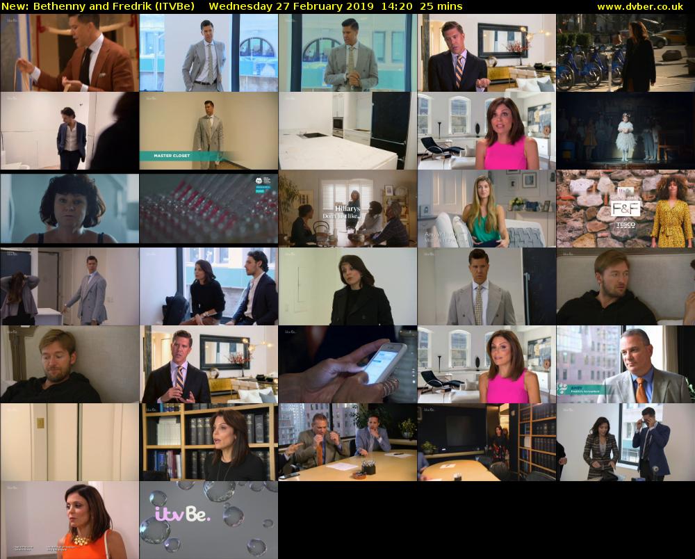 Bethenny and Fredrik (ITVBe) Wednesday 27 February 2019 14:20 - 14:45