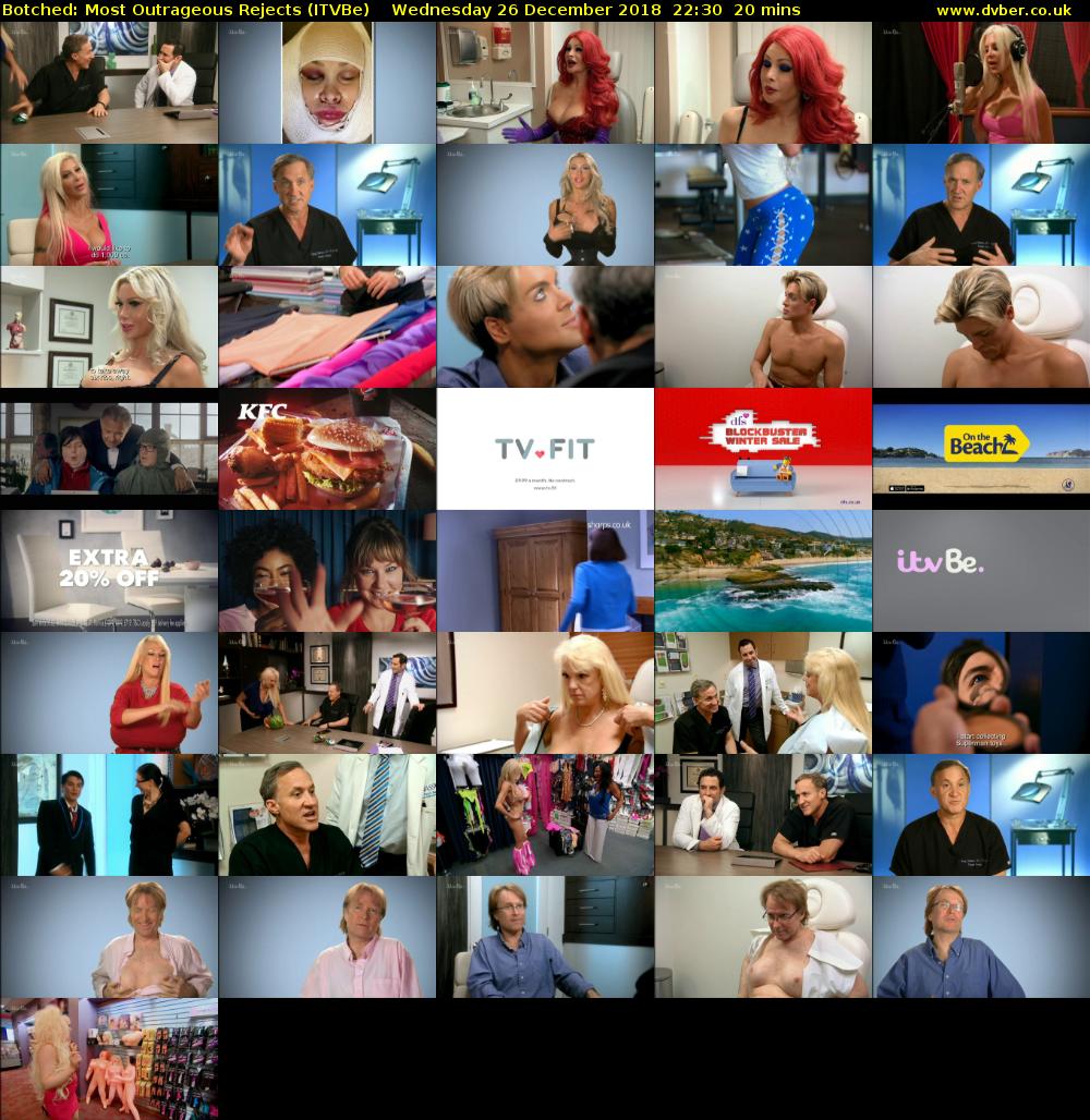 Botched: Most Outrageous Rejects (ITVBe) Wednesday 26 December 2018 22:30 - 22:50