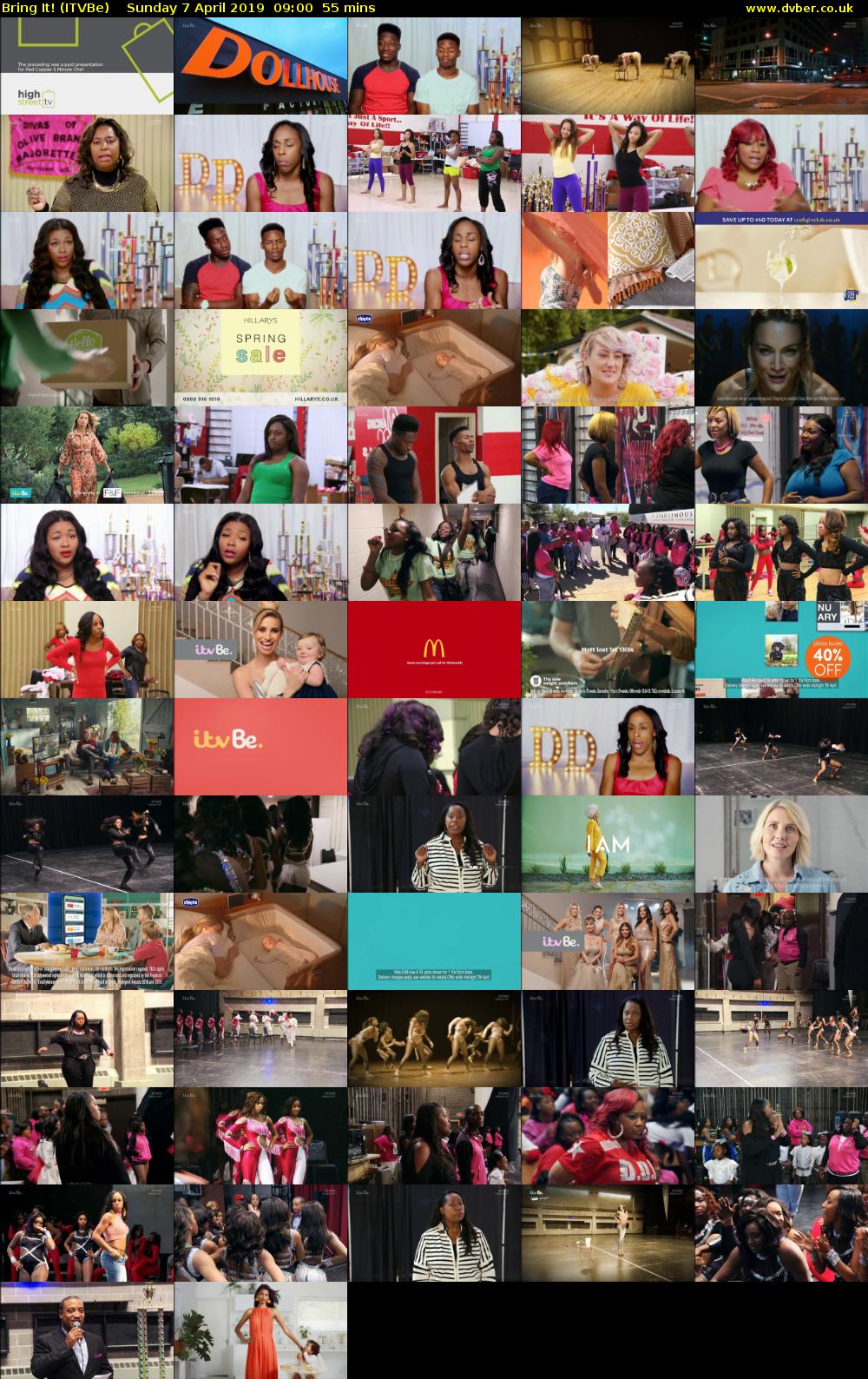 Bring It! (ITVBe) Sunday 7 April 2019 09:00 - 09:55