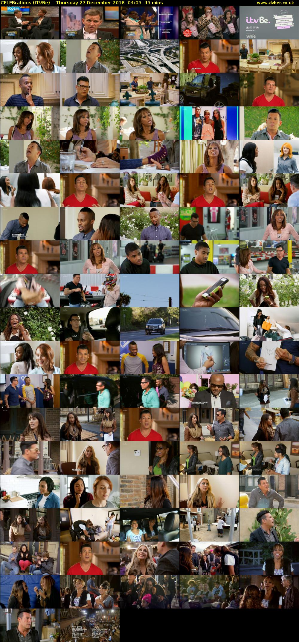 CELEBrations (ITVBe) Thursday 27 December 2018 04:05 - 04:50