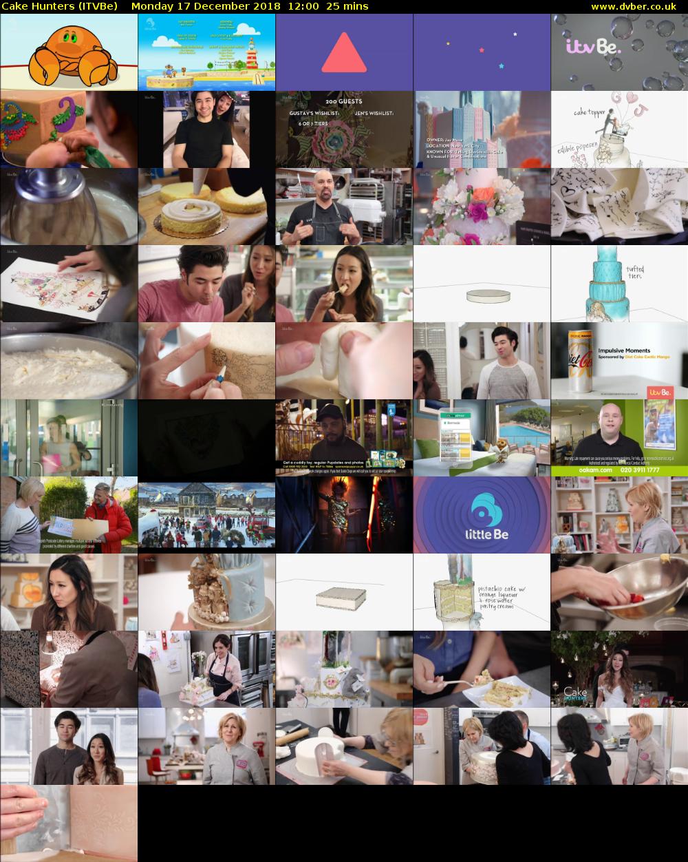 Cake Hunters (ITVBe) Monday 17 December 2018 12:00 - 12:25