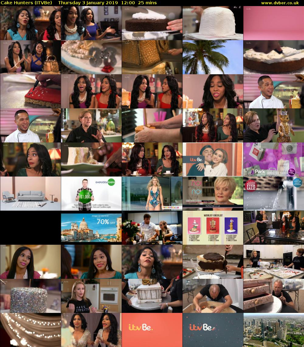 Cake Hunters (ITVBe) Thursday 3 January 2019 12:00 - 12:25