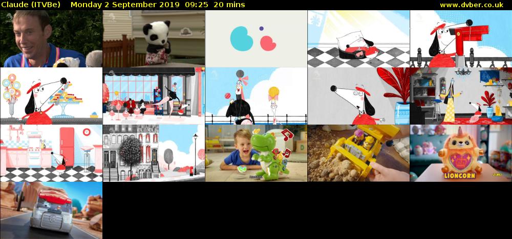 Claude (ITVBe) Monday 2 September 2019 09:25 - 09:45