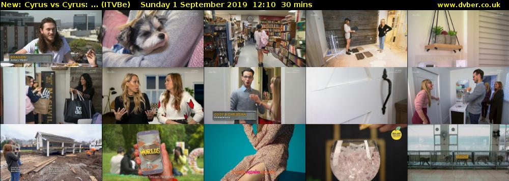 Cyrus vs Cyrus: ... (ITVBe) Sunday 1 September 2019 12:10 - 12:40