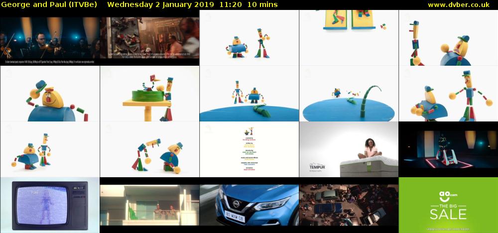 George and Paul (ITVBe) Wednesday 2 January 2019 11:20 - 11:30