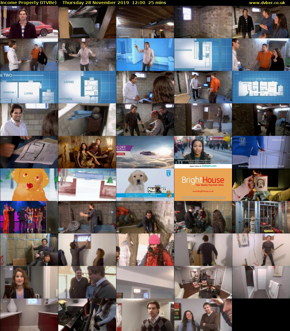 Income Property (ITVBe) Thursday 28 November 2019 12:00 - 12:25