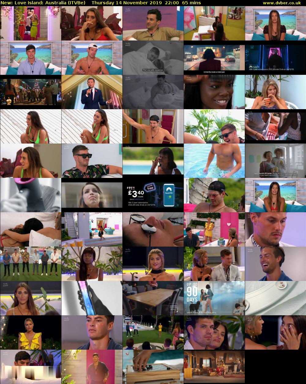 Love Island: Australia (ITVBe) Thursday 14 November 2019 22:00 - 23:05