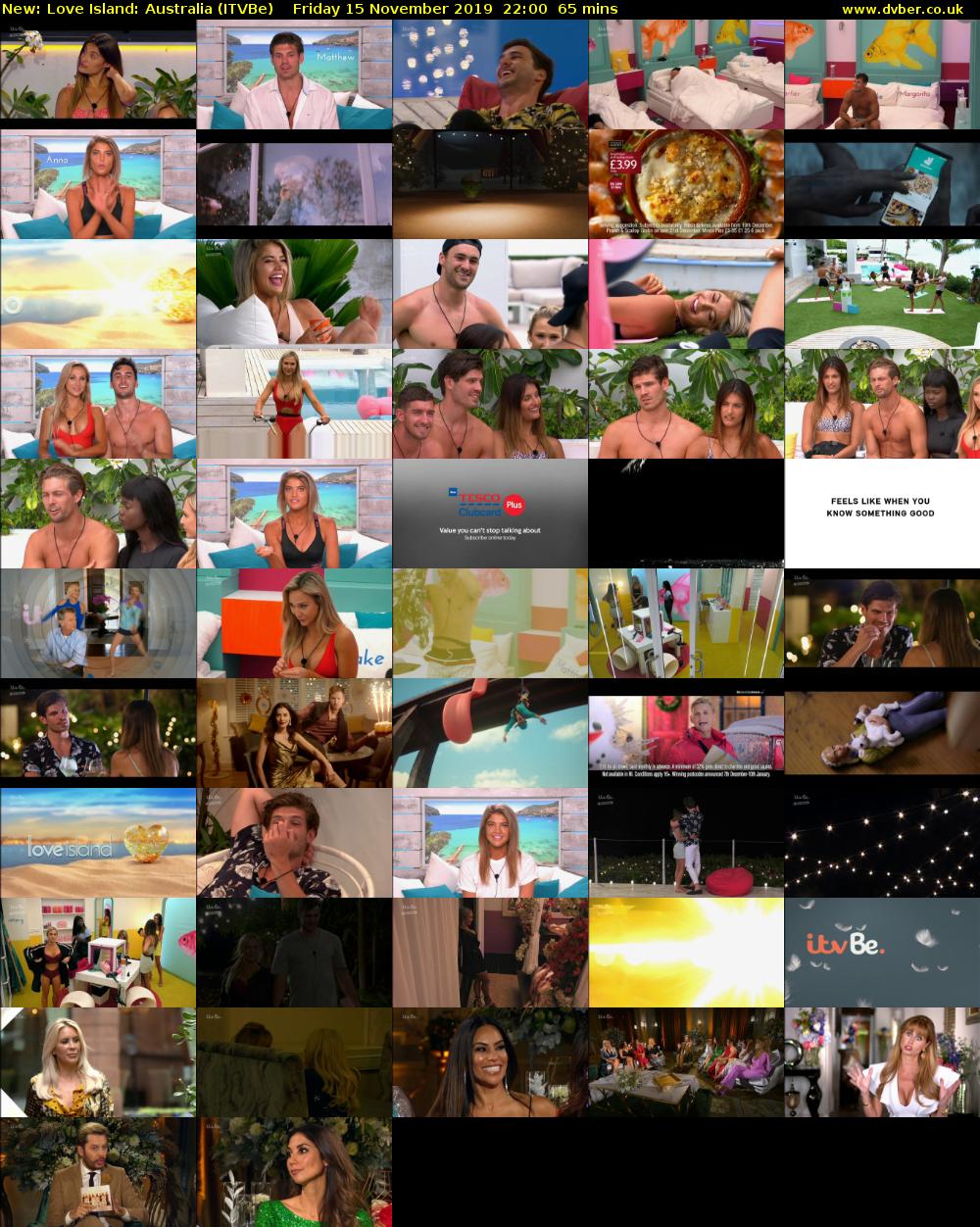 Love Island: Australia (ITVBe) Friday 15 November 2019 22:00 - 23:05