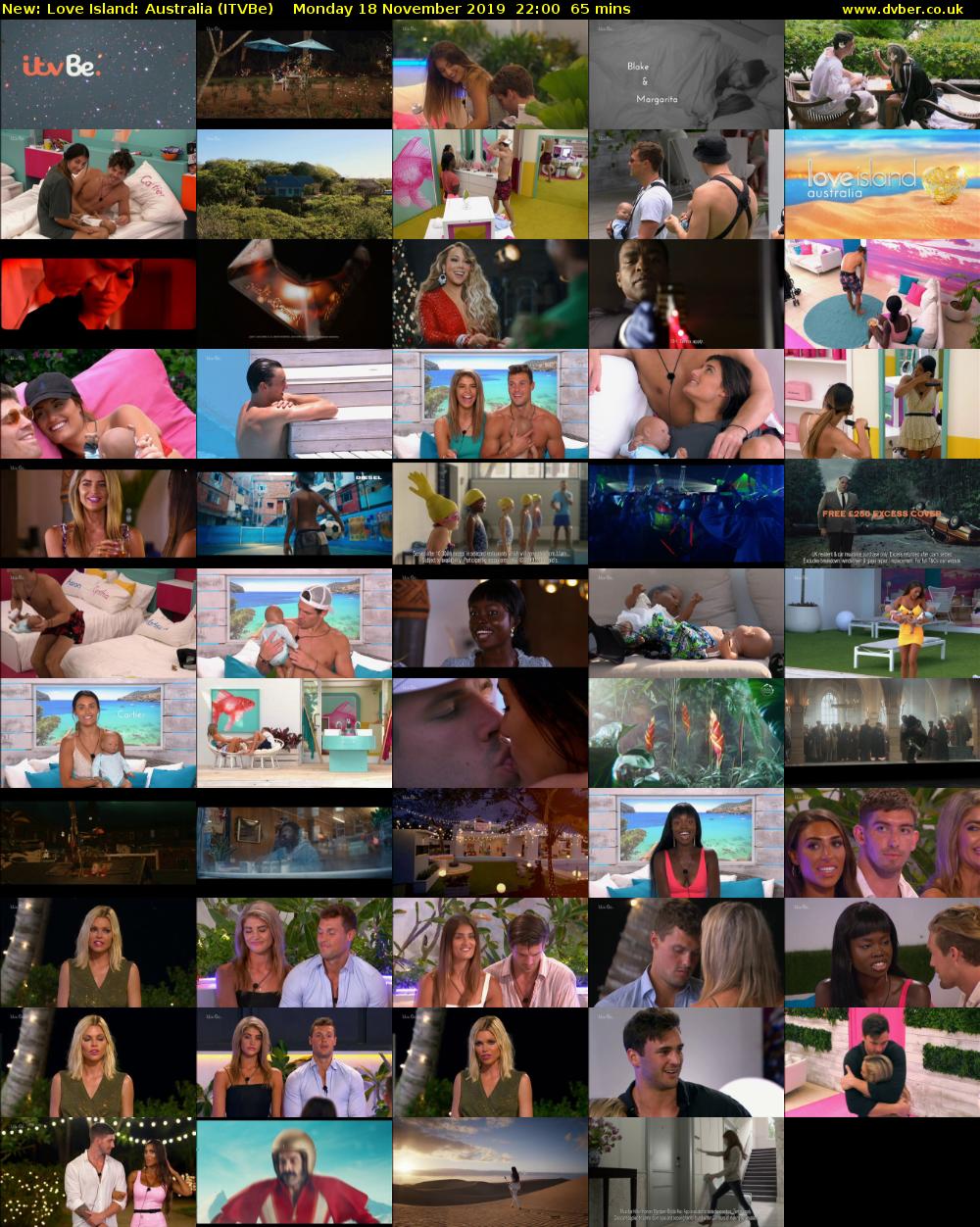 Love Island: Australia (ITVBe) Monday 18 November 2019 22:00 - 23:05