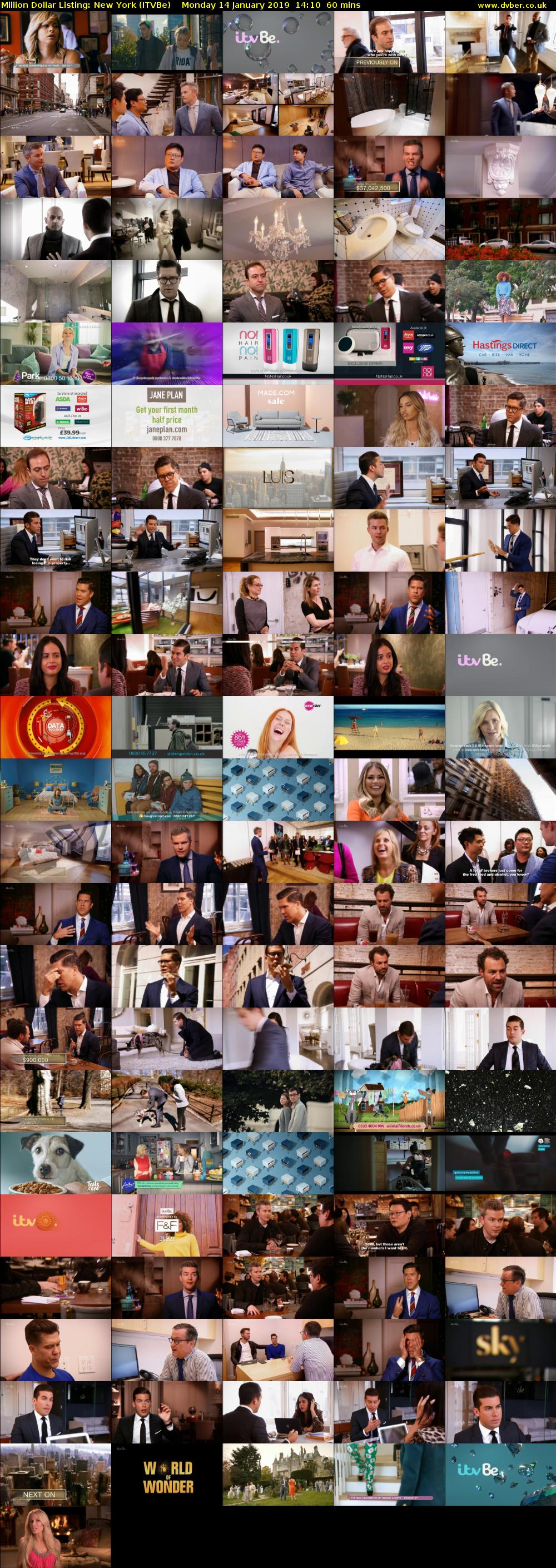 Million Dollar Listing: New York (ITVBe) Monday 14 January 2019 14:10 - 15:10