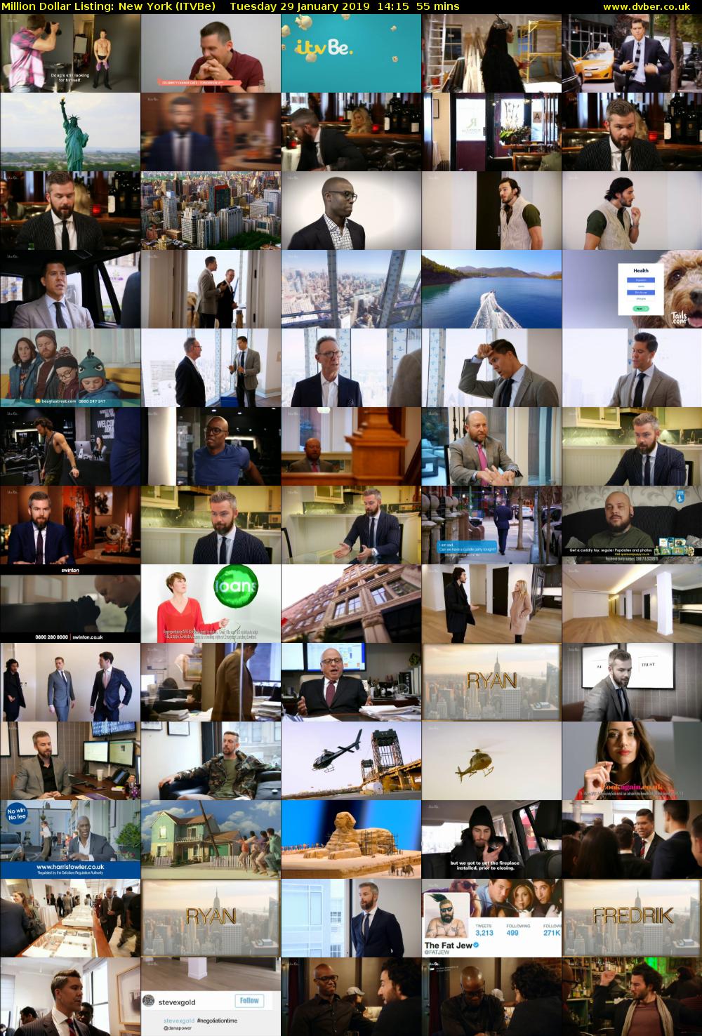 Million Dollar Listing: New York (ITVBe) Tuesday 29 January 2019 14:15 - 15:10