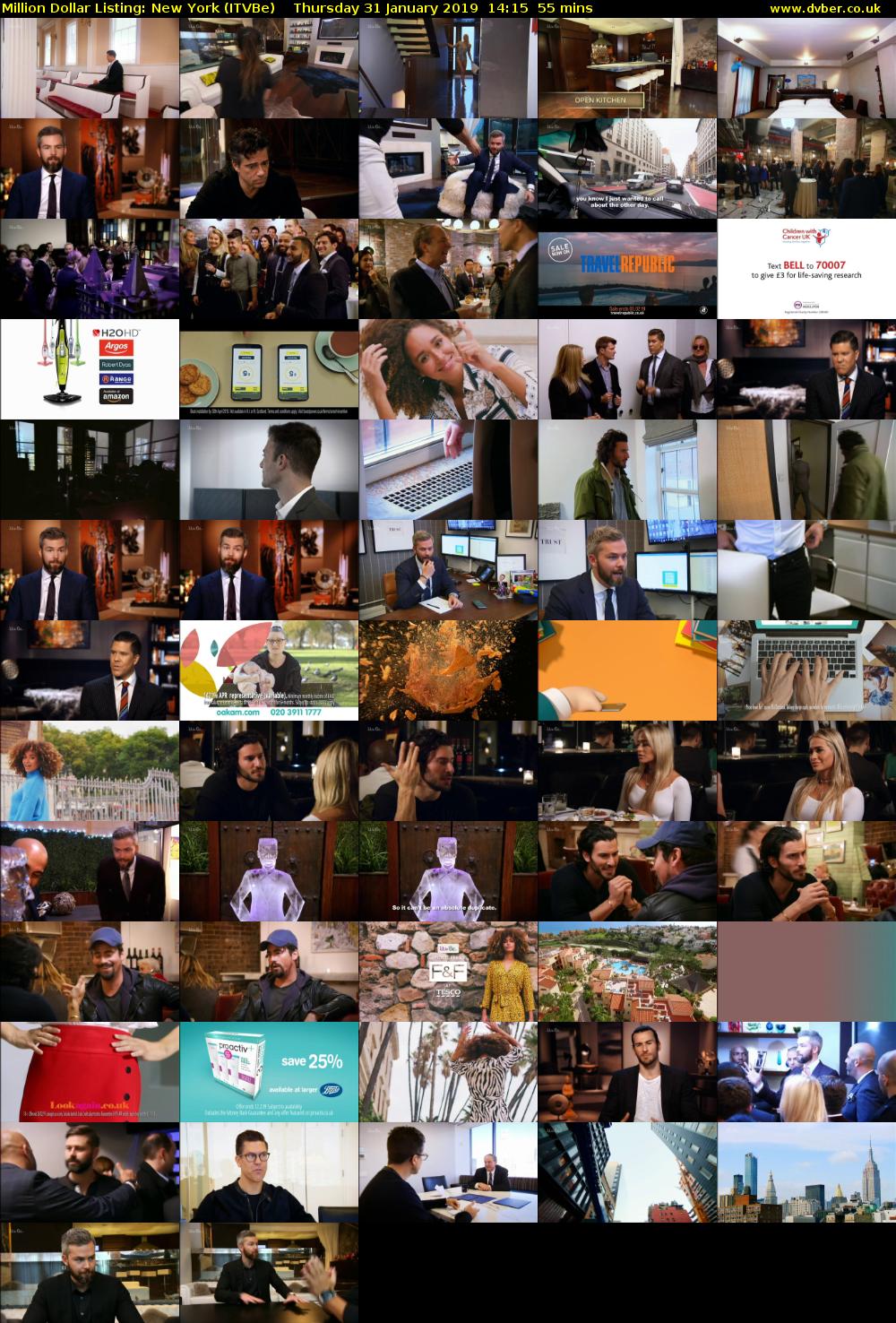 Million Dollar Listing: New York (ITVBe) Thursday 31 January 2019 14:15 - 15:10