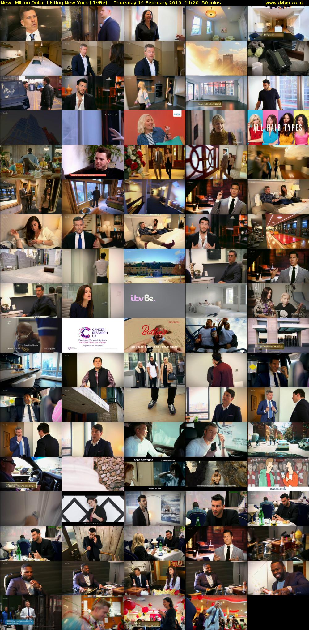 Million Dollar Listing New York (ITVBe) Thursday 14 February 2019 14:20 - 15:10