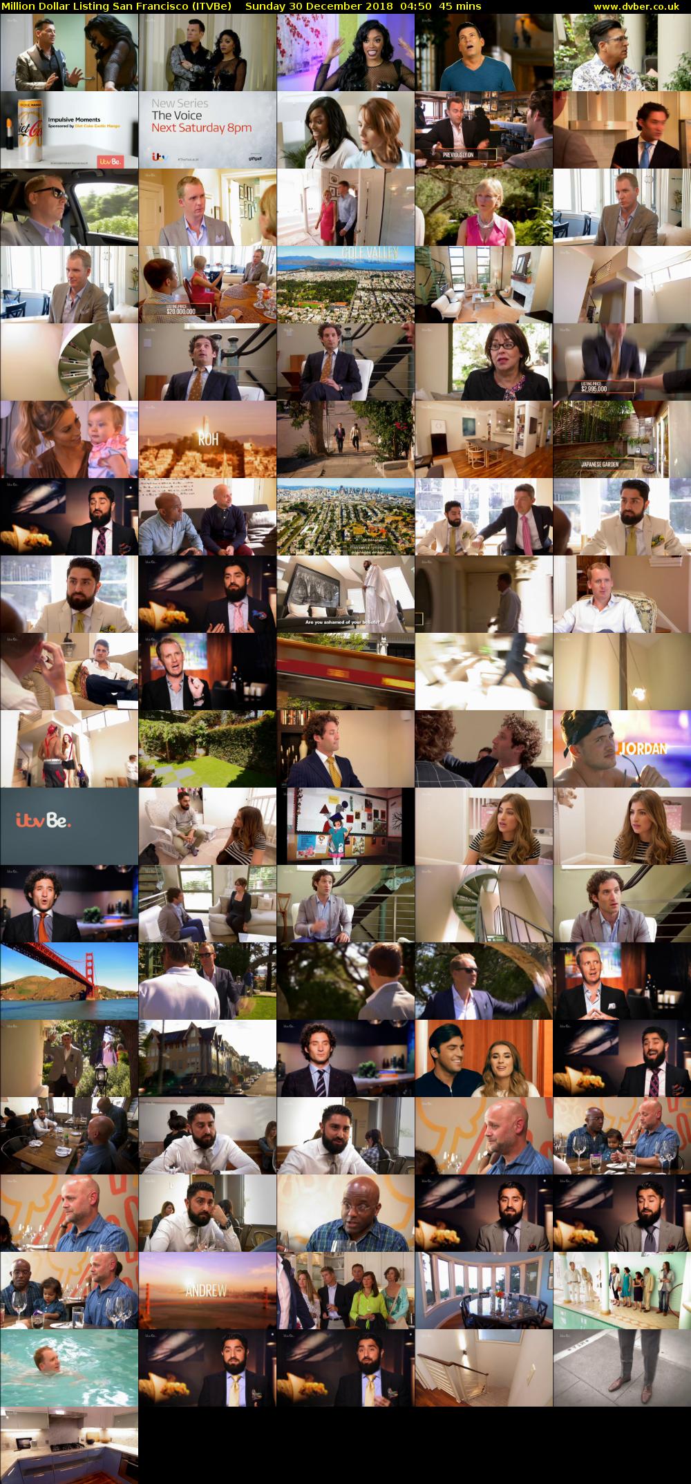 Million Dollar Listing San Francisco (ITVBe) Sunday 30 December 2018 04:50 - 05:35