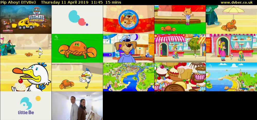 Pip Ahoy! (ITVBe) Thursday 11 April 2019 11:45 - 12:00