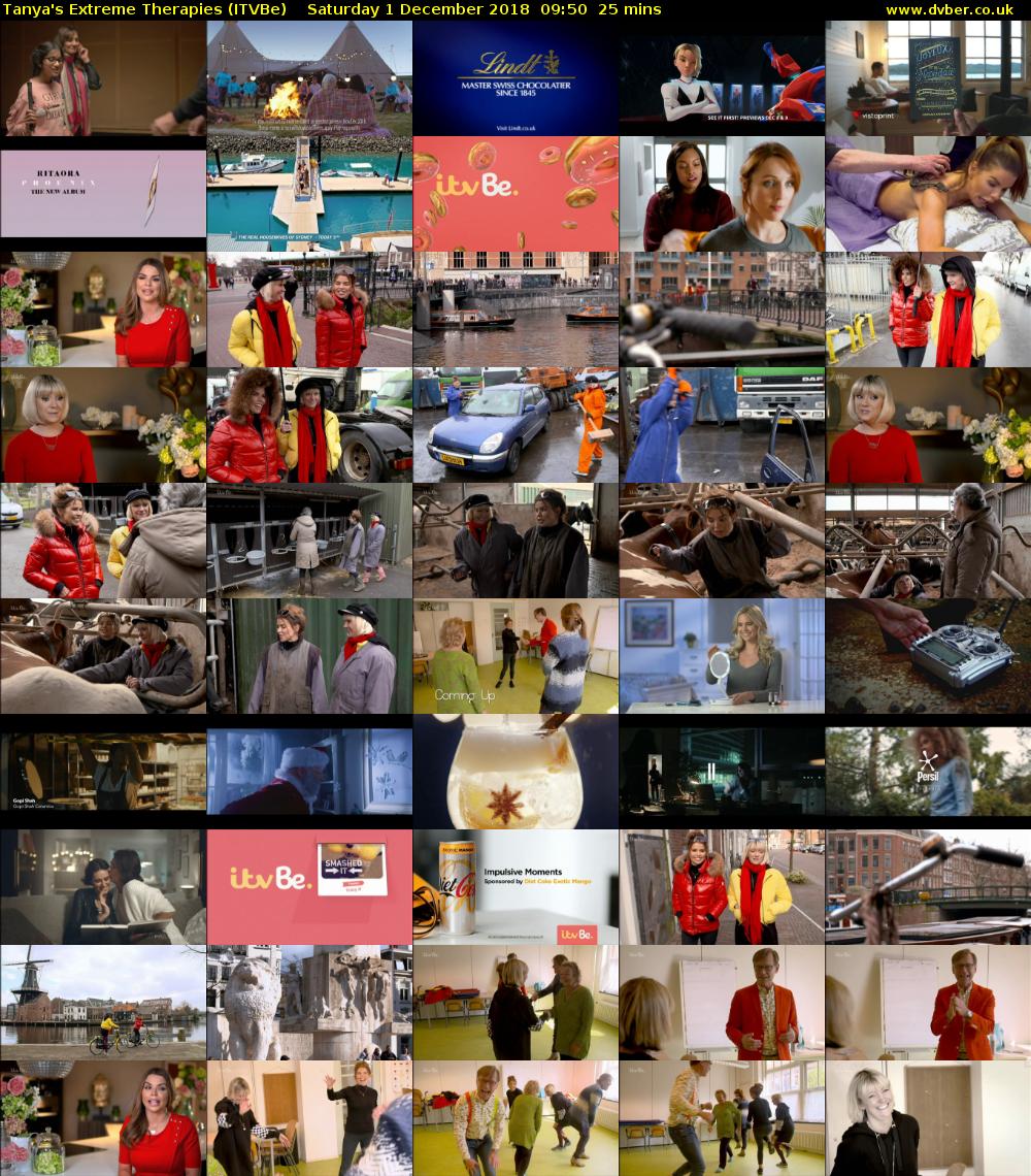 Tanya's Extreme Therapies (ITVBe) Saturday 1 December 2018 09:50 - 10:15