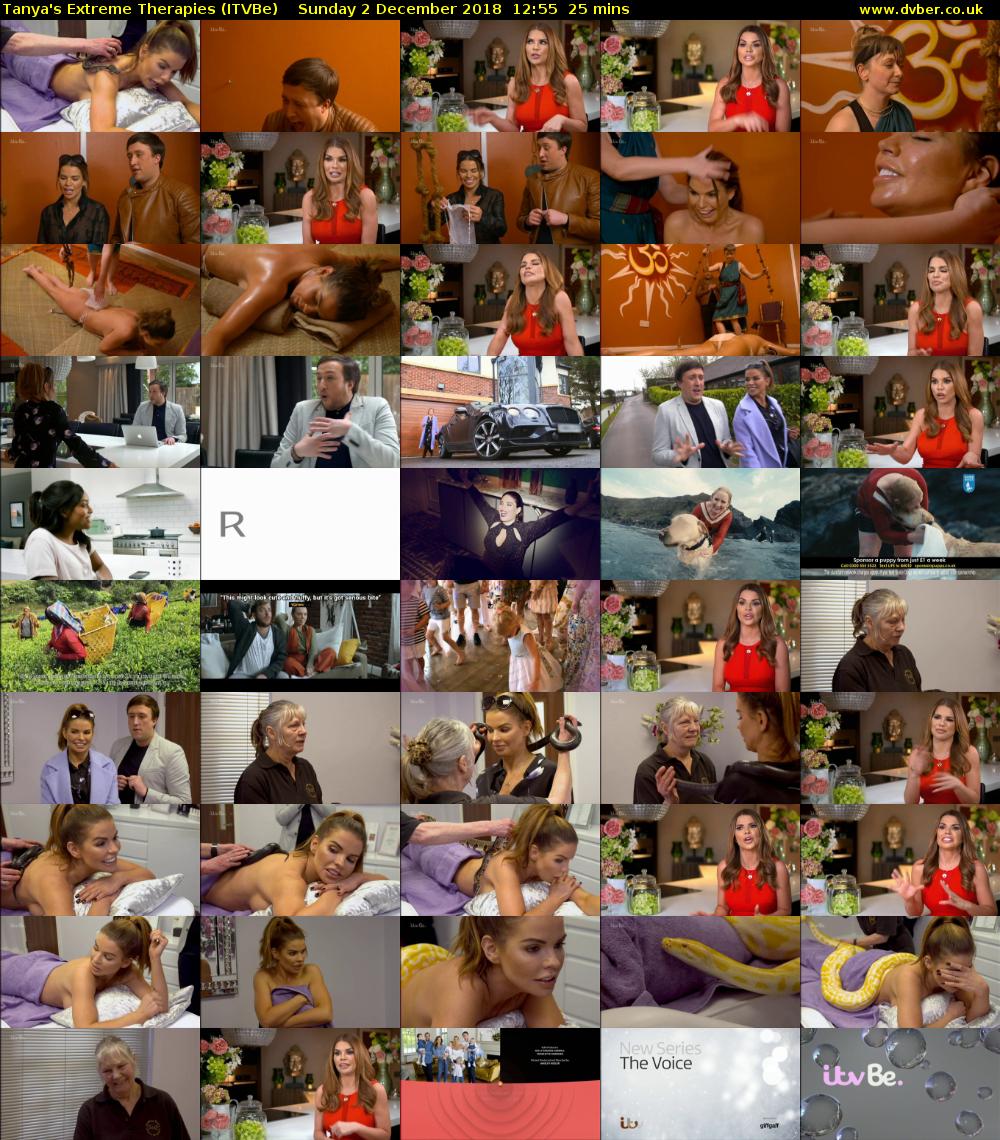 Tanya's Extreme Therapies (ITVBe) Sunday 2 December 2018 12:55 - 13:20