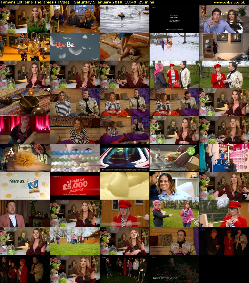 Tanya's Extreme Therapies (ITVBe) Saturday 5 January 2019 18:40 - 19:05