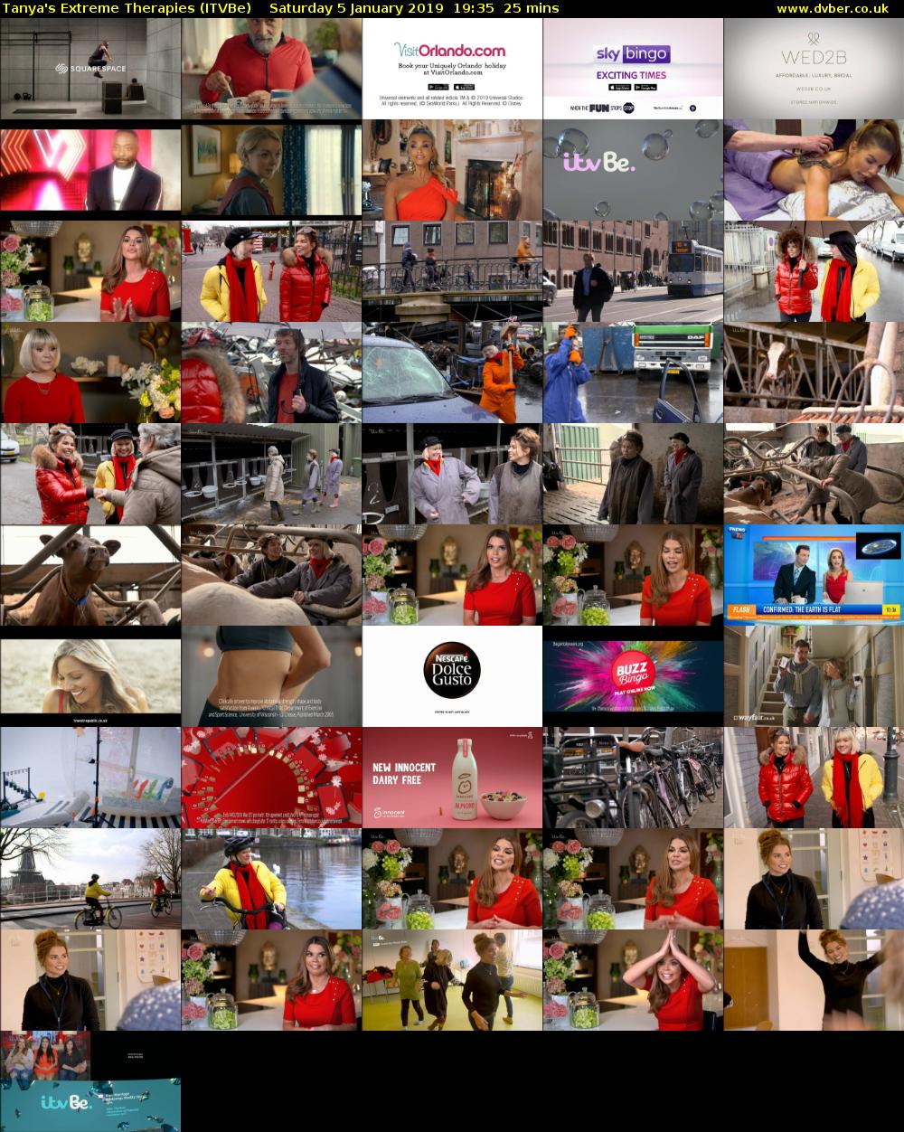 Tanya's Extreme Therapies (ITVBe) Saturday 5 January 2019 19:35 - 20:00