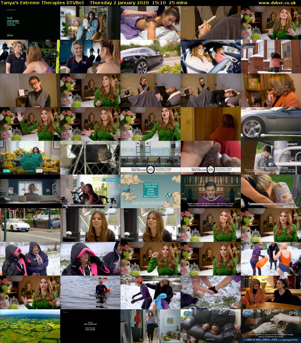 Tanya's Extreme Therapies (ITVBe) Thursday 2 January 2020 15:10 - 15:35
