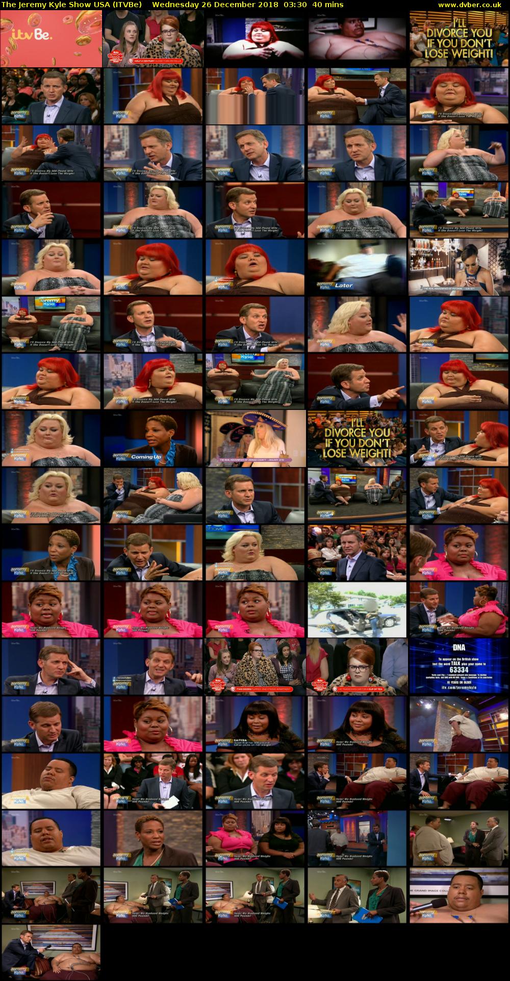 The Jeremy Kyle Show USA (ITVBe) Wednesday 26 December 2018 03:30 - 04:10
