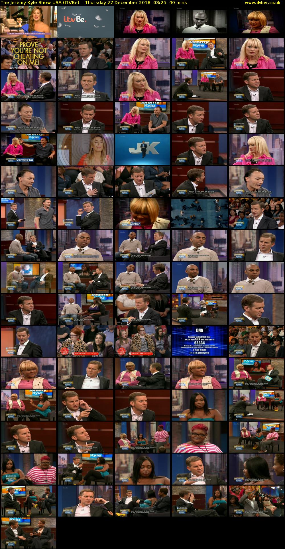 The Jeremy Kyle Show USA (ITVBe) Thursday 27 December 2018 03:25 - 04:05
